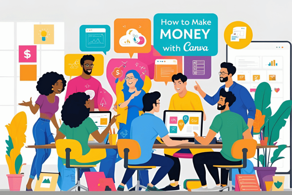 Ganhando-Dinheiro-com-o-Canva-1024x683 Como Ganhar Dinheiro com o Canva: 3 Métodos Comprovados para Trabalhar em Casa